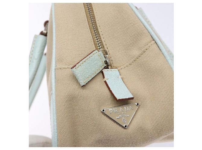 PRADA Handtasche aus Canvas Beige Silber Authentisch yk19198 - Ansicht 19