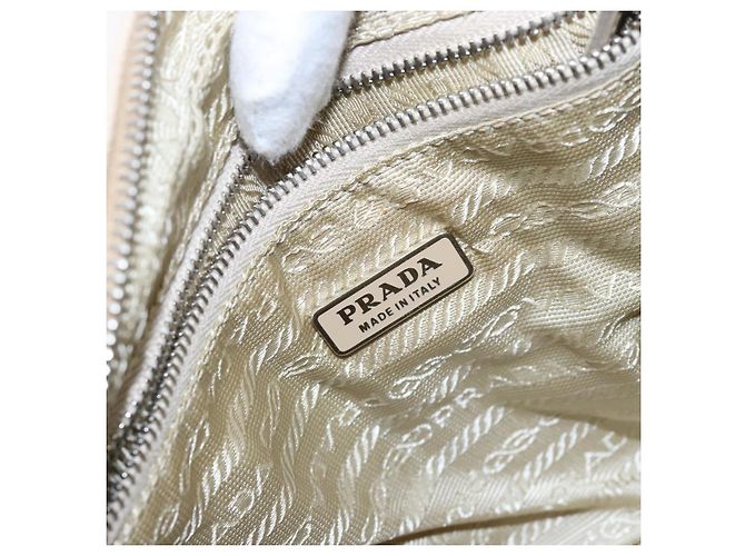 PRADA Handtasche aus Canvas Beige Silber Authentisch yk19198 - Ansicht 20