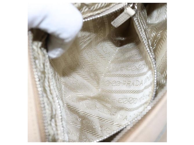 PRADA Handtasche aus Canvas Beige Silber Authentisch yk19198 - Ansicht 23