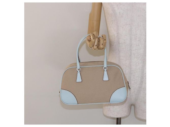 PRADA Handtasche aus Canvas Beige Silber Authentisch yk19198 - Ansicht 24