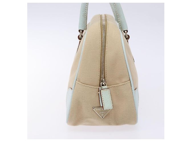 PRADA Handtasche aus Canvas Beige Silber Authentisch yk19198 - Ansicht 4