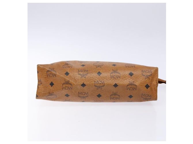 Borsa Clutch MCM Logogram Vicetos in Pelle PVC Marrone Oro Auth bs28761 D'oro - vista 6