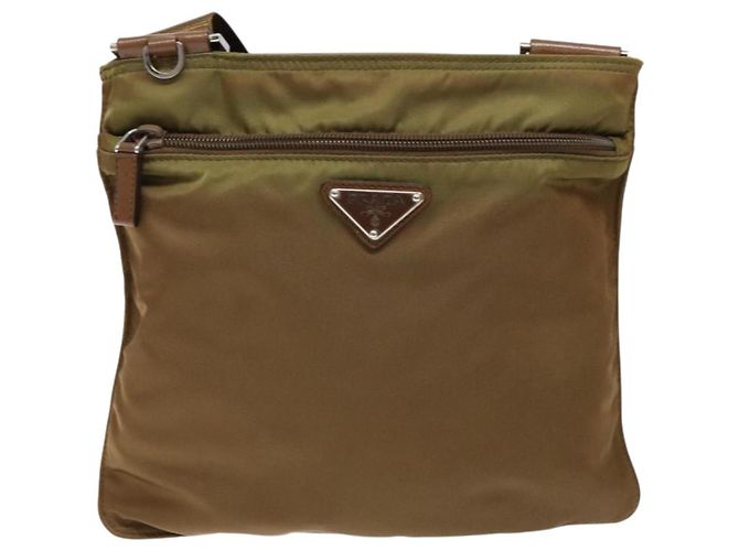 Borsa a Spalla PRADA in Nylon Marrone Argento Autentica 137514 - vista 13