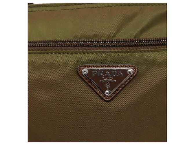 Borsa a Spalla PRADA in Nylon Marrone Argento Autentica 137514 - vista 19