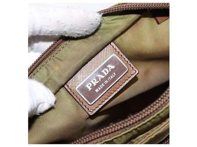 Borsa a Spalla PRADA in Nylon Marrone Argento Autentica 137514 - vista 20
