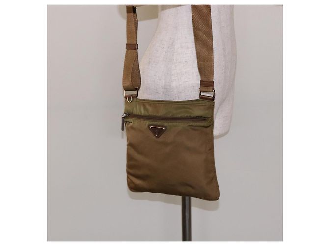 Borsa a Spalla PRADA in Nylon Marrone Argento Autentica 137514 - vista 24