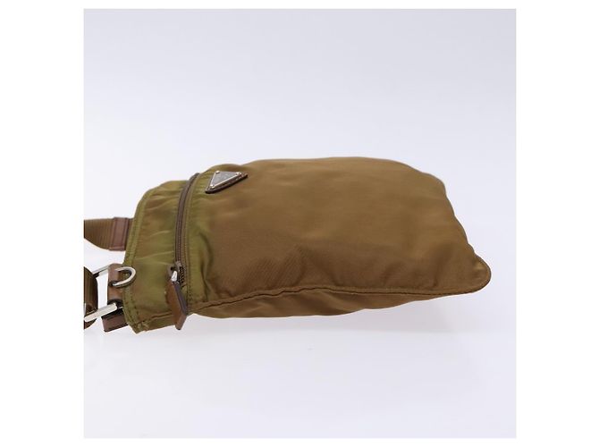 Borsa a Spalla PRADA in Nylon Marrone Argento Autentica 137514 - vista 4