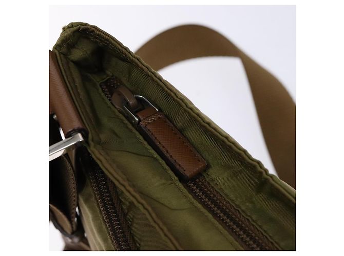 Borsa a Spalla PRADA in Nylon Marrone Argento Autentica 137514 - vista 8