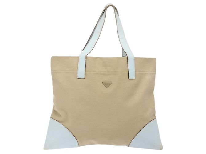 Prada Tote Bag aus Canvas Beige Authentisch 137463 - Ansicht 13