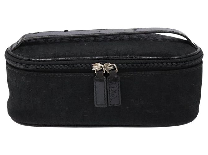 Pochette Vanity in Tela Trotter Christian Dior Nero Argento Auth yk19248 - vista 13