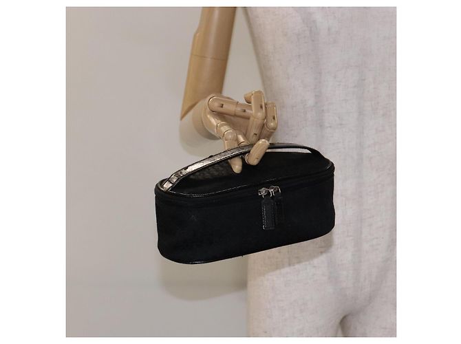 Pochette Vanity in Tela Trotter Christian Dior Nero Argento Auth yk19248 - vista 20