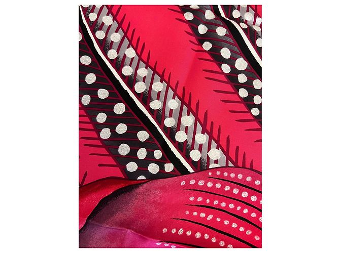 Hermès Carré 90 in seta “Baobab Cat” di Ardmore Artists Rosa Fuschia - vista 5
