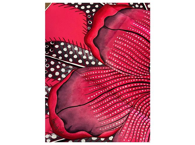 Hermès Carré 90 in seta “Baobab Cat” di Ardmore Artists Rosa Fuschia - vista 6