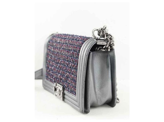 Chanel Graue Tweed-Schultertasche - Ansicht 3
