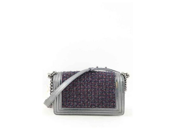 Chanel Graue Tweed-Schultertasche - Ansicht 4