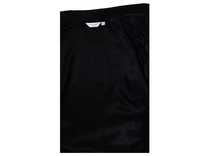 Autre Marque Derek Rose, gestreifte schwarze Schlafzimmerjacke - Ansicht 6