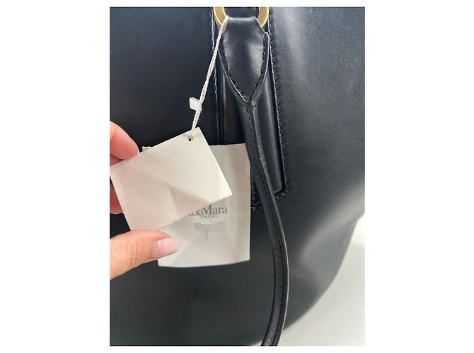Bolsa de mão Max Mara Vasel em couro preto - vista 3