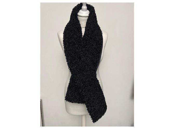 Sciarpa reversibile Dior nera macrocannage poliestere Nero - vista 2