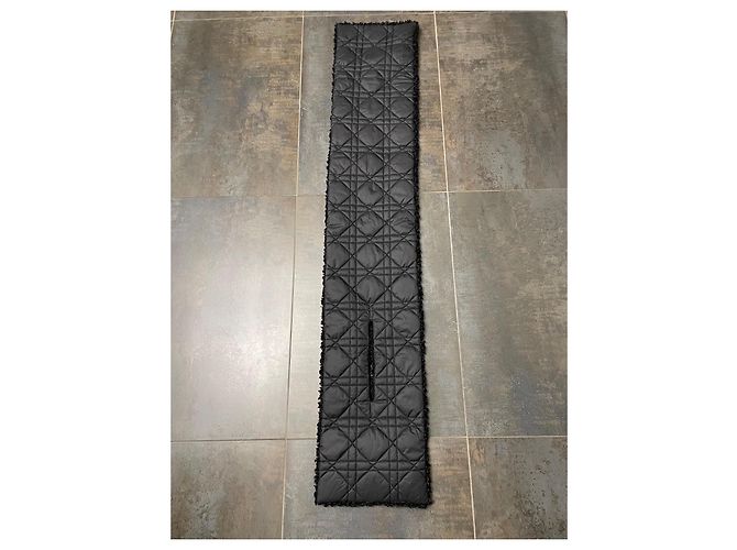 Sciarpa reversibile Dior nera macrocannage poliestere Nero - vista 4