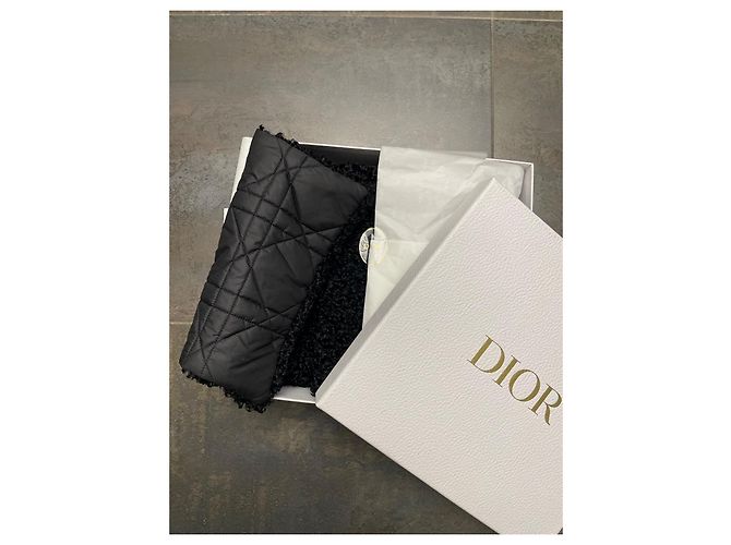 Sciarpa reversibile Dior nera macrocannage poliestere Nero - vista 6