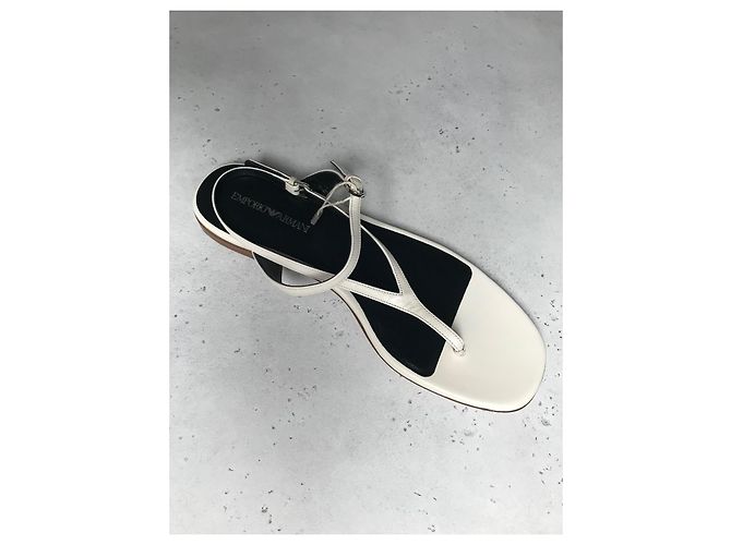 Sandali Piani Emporio Armani Bianco sporco - vista 2