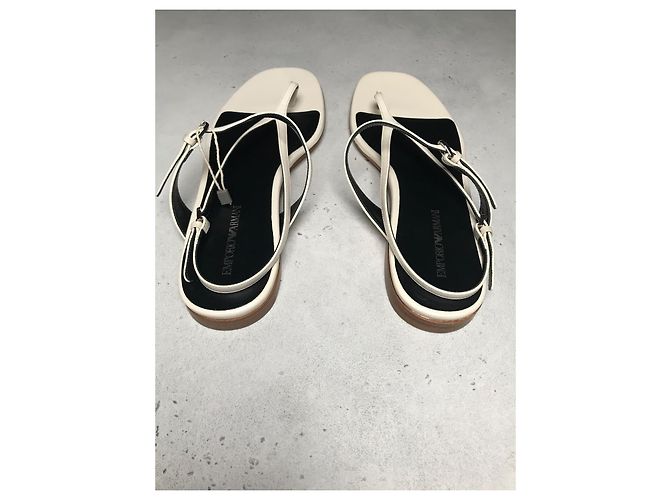 Sandali Piani Emporio Armani Bianco sporco - vista 5