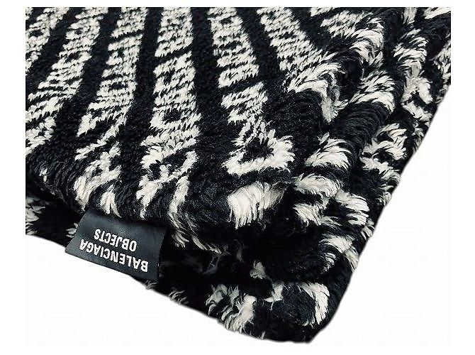 Blanket Couverture en acrylique et polyester avec logo Balenciaga en allover - vue 6