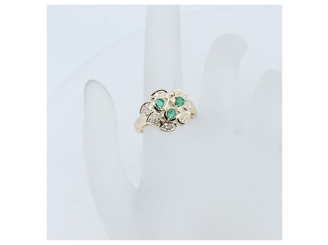 Autre Marque Pola Smaragd-Diamant Au750 Ring Golden - Ansicht 5