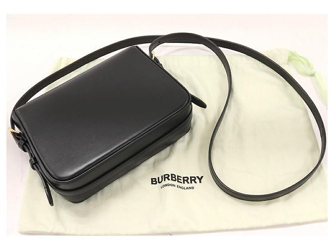 Borsa a spalla in pelle con logo Burberry 8067035 Nero - vista 3