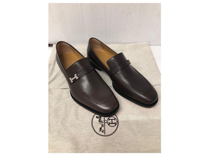 Mocassini Giovanni Hermès Marrone - vista 2