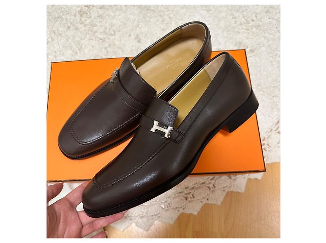 Mocassini Giovanni Hermès Marrone - vista 3