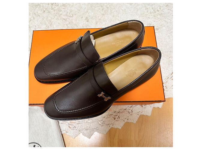 Mocassini Giovanni Hermès Marrone - vista 4