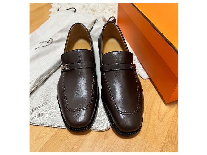 Mocassini Giovanni Hermès Marrone - vista 9