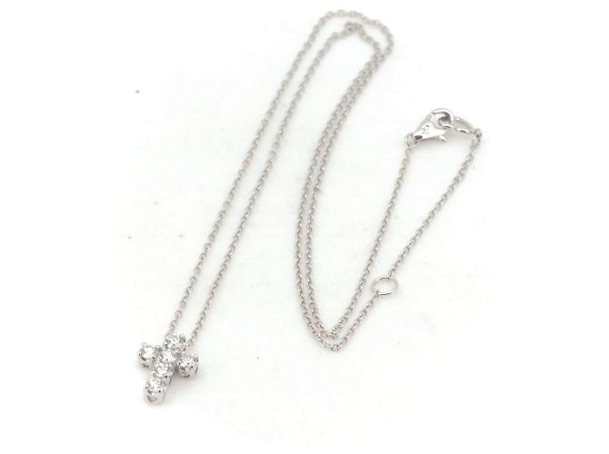 Autre Marque Collana Croce in Diamante Ponte Vecchio Au750 Argento - vista 2