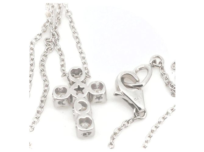 Autre Marque Collana Croce in Diamante Ponte Vecchio Au750 Argento - vista 4