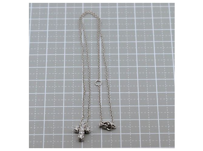 Autre Marque Collana Croce in Diamante Ponte Vecchio Au750 Argento - vista 5