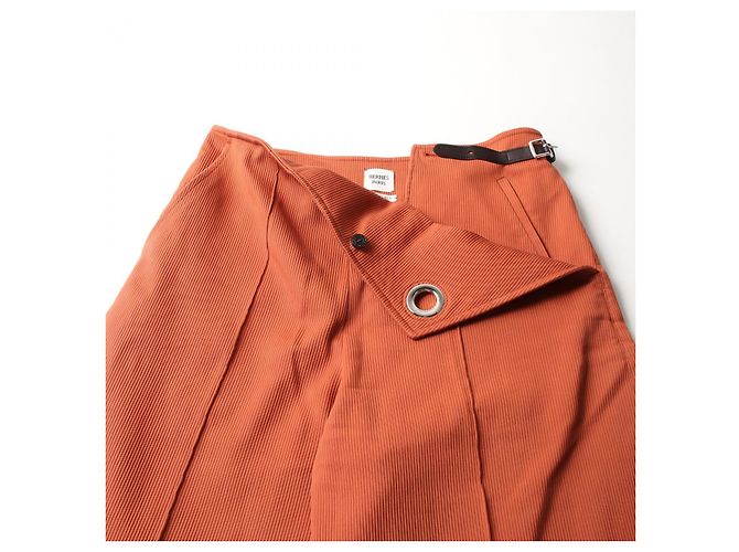Pantalones de algodón Hermès Castaño - vista 5