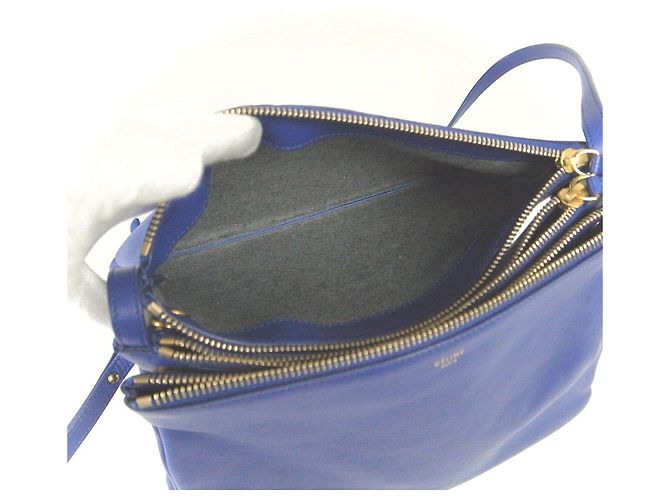 Céline Borsa a Spalla Trio in Pelle di Vitello Celine Porpora - vista 4