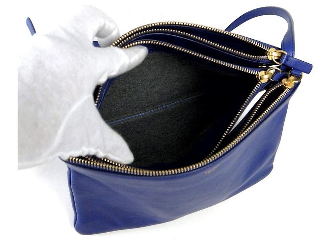 Céline Borsa a Spalla Trio in Pelle di Vitello Celine Porpora - vista 5