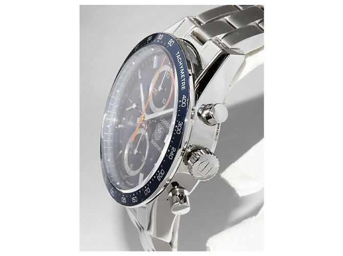 Orologio Cronografo Carrera con quadrante blu Tag Heuer CV2015-3 - vista 3