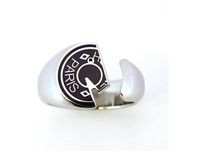 Ring Bague Carrousel Hermès Hermès Argenté Bleu Marine - vue 2