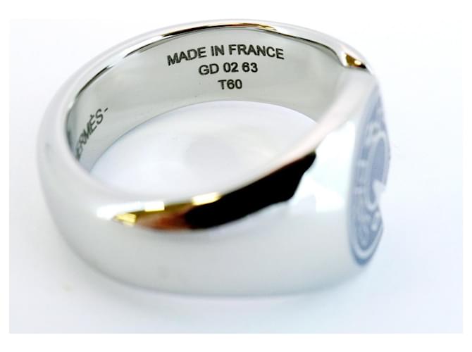 Ring Bague Carrousel Hermès Hermès Argenté Bleu Marine - vue 5