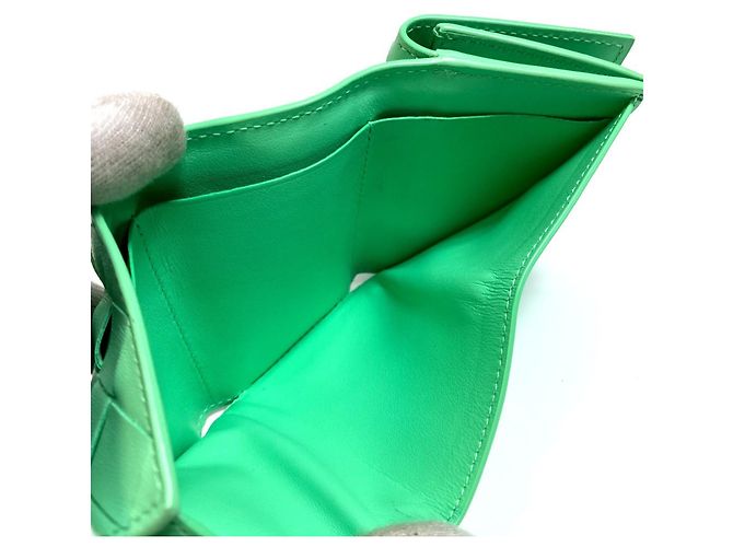 Cartera Tri-fold Tiny Intrecciato Bottega Veneta Verde - vista 10