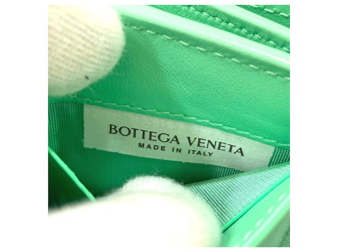 Cartera Tri-fold Tiny Intrecciato Bottega Veneta Verde - vista 11