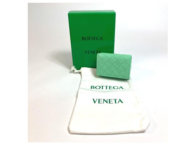 Cartera Tri-fold Tiny Intrecciato Bottega Veneta Verde - vista 13