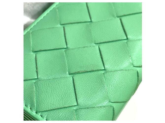 Cartera Tri-fold Tiny Intrecciato Bottega Veneta Verde - vista 3