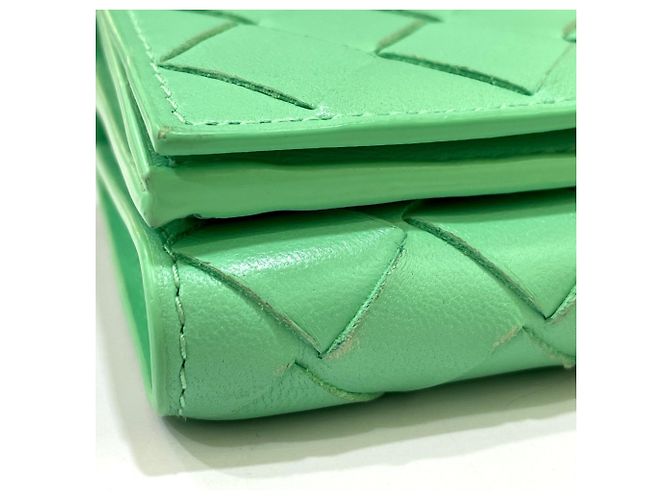 Cartera Tri-fold Tiny Intrecciato Bottega Veneta Verde - vista 5