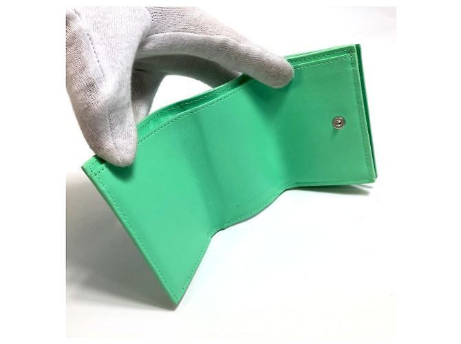 Cartera Tri-fold Tiny Intrecciato Bottega Veneta Verde - vista 6
