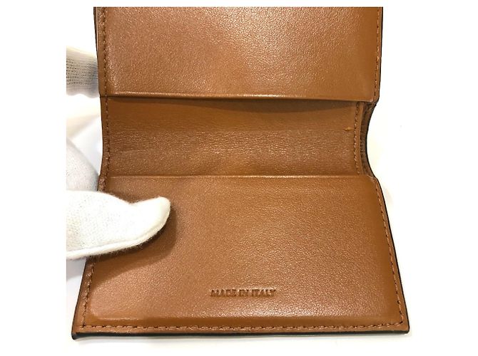 Céline CELINE Triomphe Piccola Wallet Trifold Compatta Marrone Marrone scuro - vista 10