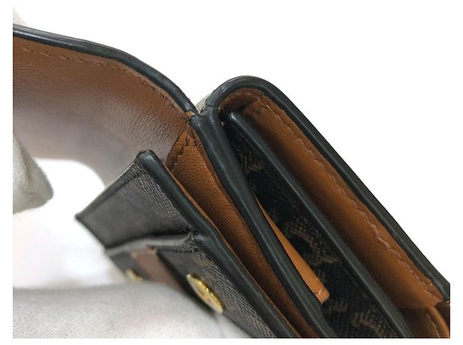 Céline CELINE Triomphe Piccola Wallet Trifold Compatta Marrone Marrone scuro - vista 14